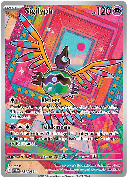Sigilyph 121/086 Illustration Rare Pokemon Card (Scarlet & Violet White Flare)
