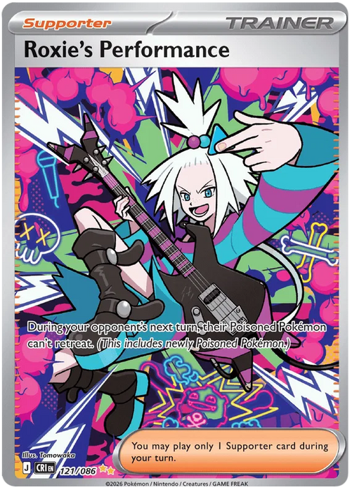 Roxie's Performance 121/086 Special Illustration Rare Pokemon Card (Mega Evolution Chaos Rising)