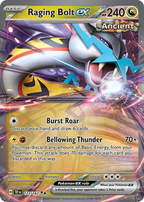 Raging Bolt ex 123/162 Double Rare Pokemon Card (SV Temporal Forces)