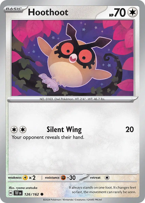 Hoothoot 126/162 Common Pokemon Card (SV Temporal Forces)