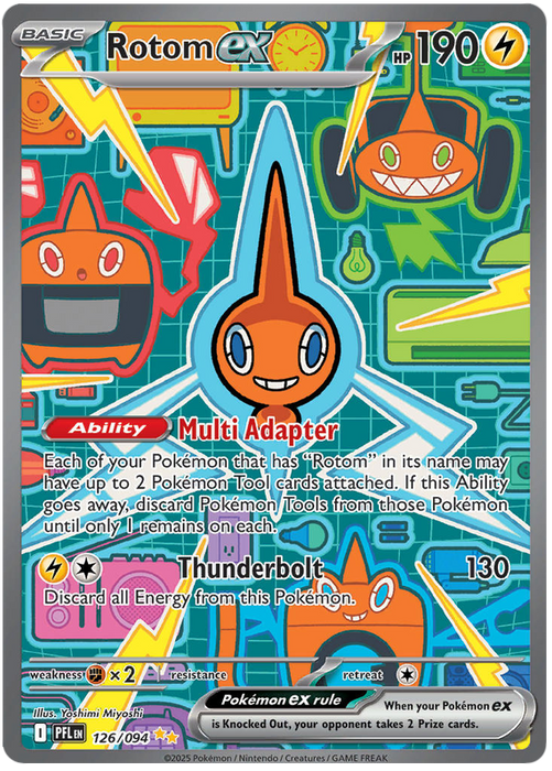 Rotom ex 126/094 Special Illustration Rare Pokemon Card (Mega Evolution Phantasmal Flames)