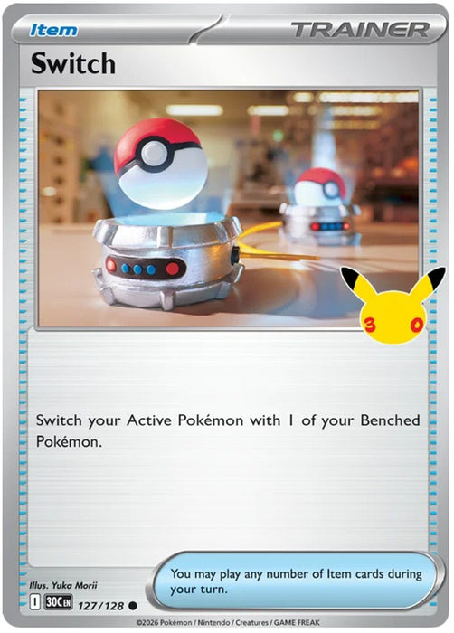 Switch 127/128 Common Pokemon Card (30th Anniversary Collection)
