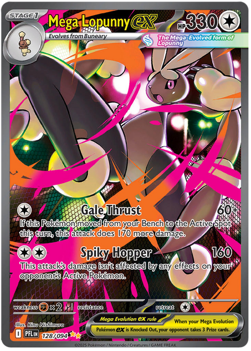 Mega Lopunny ex 128/094 Special Illustration Rare Pokemon Card (Mega Evolution Phantasmal Flames)