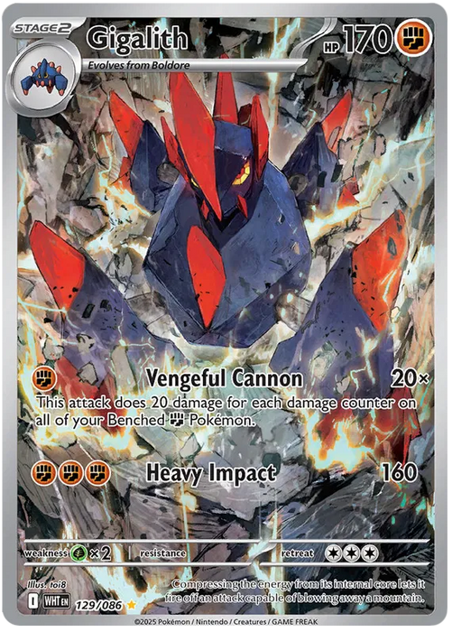 Gigalith 129/086 Illustration Rare Pokemon Card (Scarlet & Violet White Flare)