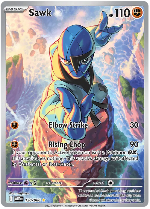 Sawk 130/086 Illustration Rare Pokemon Card (Scarlet & Violet White Flare)