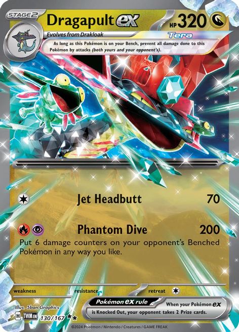 double pokemon cards Pokemon TCG Twilight Masquerade 130/167 Dragapult ex Card