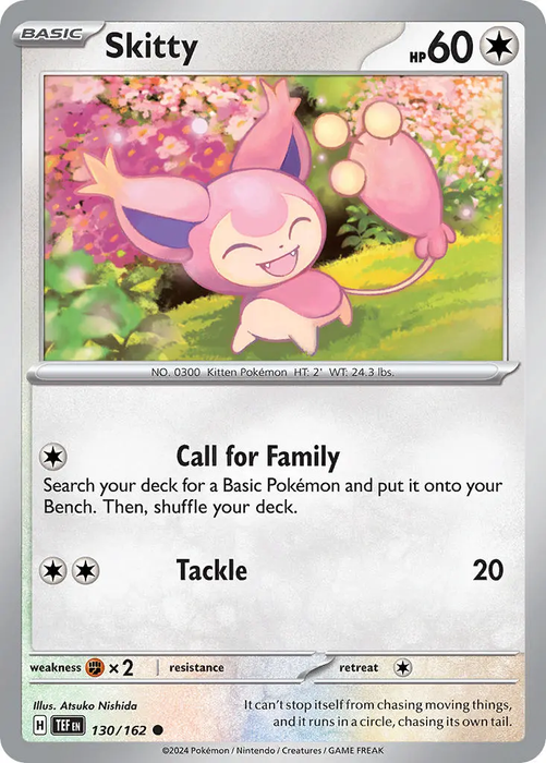 Skitty 130/162 Common Pokemon Card (SV Temporal Forces)