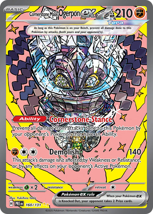 Cornerstone Mask Ogerpon ex 160/131 Special Illustration Rare Pokemon Card (Scarlet & Violet Prismatic Evolutions)