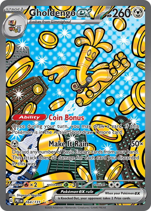 Gholdengo ex 164/131 Special Illustration Rare Pokemon Card (Scarlet & Violet Prismatic Evolutions)