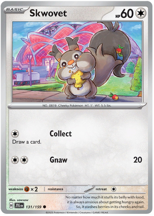Skwovet 131/159 Common Pokemon Card (Scarlet & Violet Journey Together)