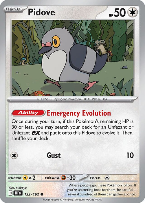 Pidove 133/162 Common Pokemon Card (SV Temporal Forces)