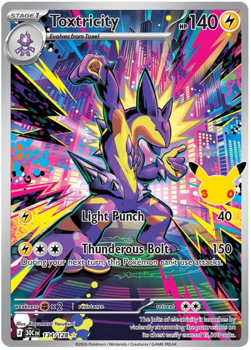 Toxtricity 134/128 Illustration Rare Pokemon Card (30th Anniversary Collection)