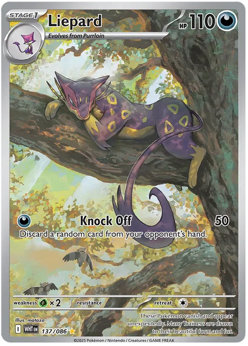 Liepard 137/086 Illustration Rare Pokemon Card (Scarlet & Violet White Flare)