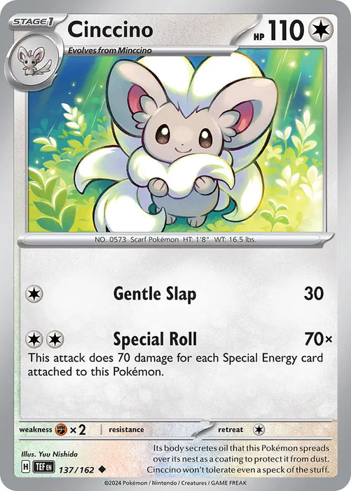 Cinccino 137/162 Uncommon Pokemon Card (SV Temporal Forces)