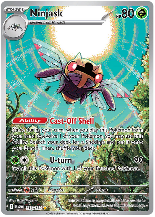 Ninjask 137/132 Illustration Rare Pokemon Card (Mega Evolution Base Set ME01)