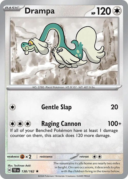 Drampa 138/162 Rare Reverse Holo Pokemon Card (SV Temporal Forces)