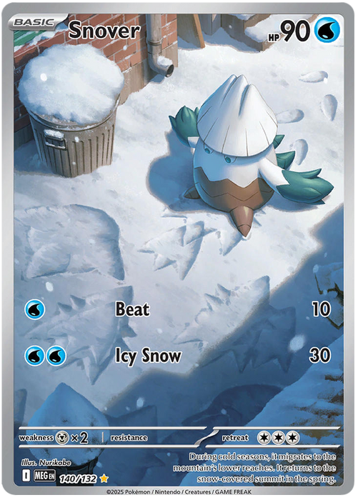 Snover 140/132 Illustration Rare Pokemon Card (Mega Evolution Base Set ME01)