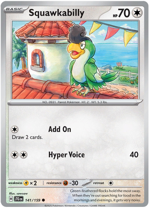 Squawkabilly 141/159 Common Pokemon Card (Scarlet & Violet Journey Together)