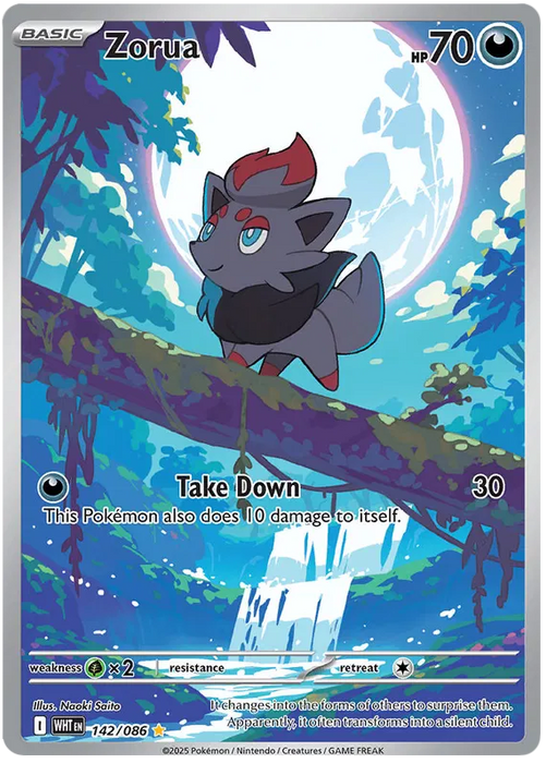 Zorua 142/086 Illustration Rare Pokemon Card (Scarlet & Violet White Flare)