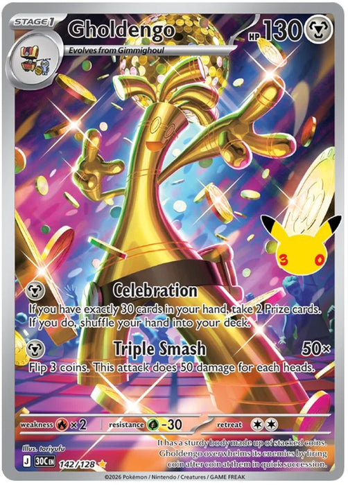 Gholdengo 142/128 Illustration Rare Pokemon Card (30th Anniversary Collection)