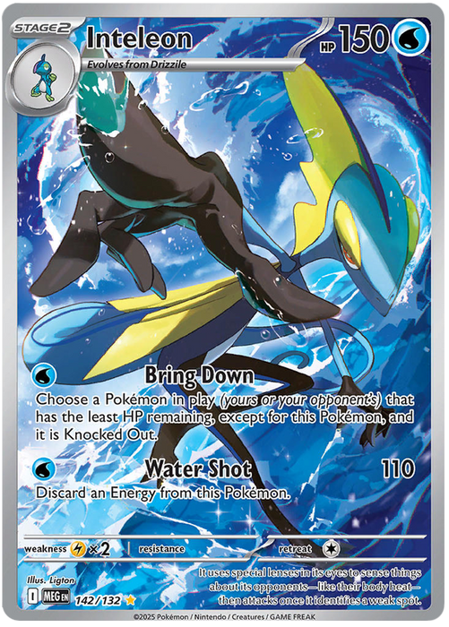 Inteleon 142/132 Illustration Rare Pokemon Card (Mega Evolution Base Set ME01)