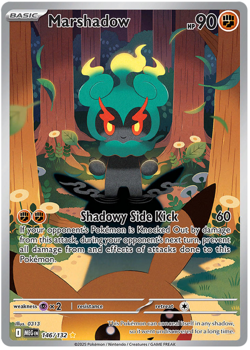 Marshadow 146/132 Illustration Rare Pokemon Card (Mega Evolution Base Set ME01)