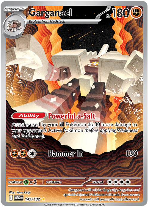 Garganacl 147/132 Illustration Rare Pokemon Card (Mega Evolution Base Set ME01)