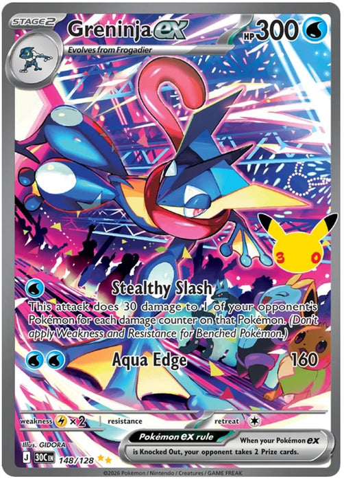 Greninja ex 148/128 Special Illustration Rare Pokemon Card (30th Anniversary Collection)