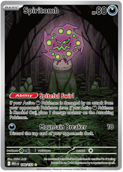 Spiritomb 148/132 Illustration Rare Pokemon Card (Mega Evolution Base Set ME01)
