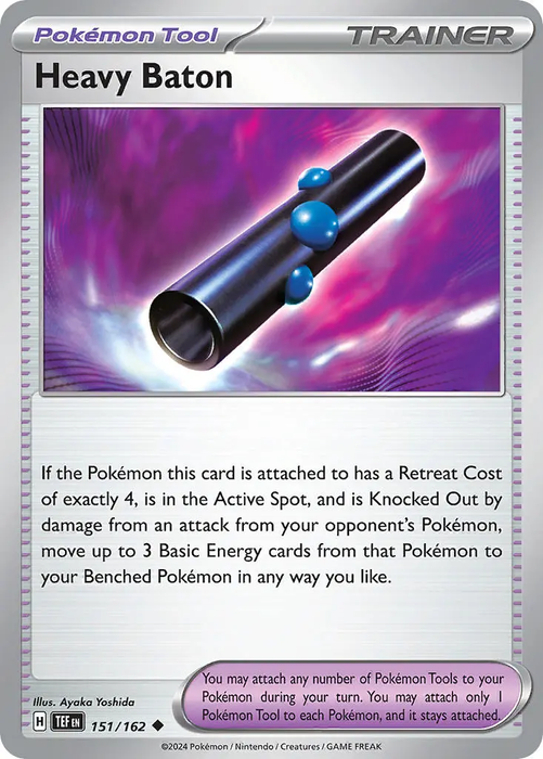 Heavy Baton 151/162 Uncommon Reverse Holo Pokemon Card (SV Temporal Forces)