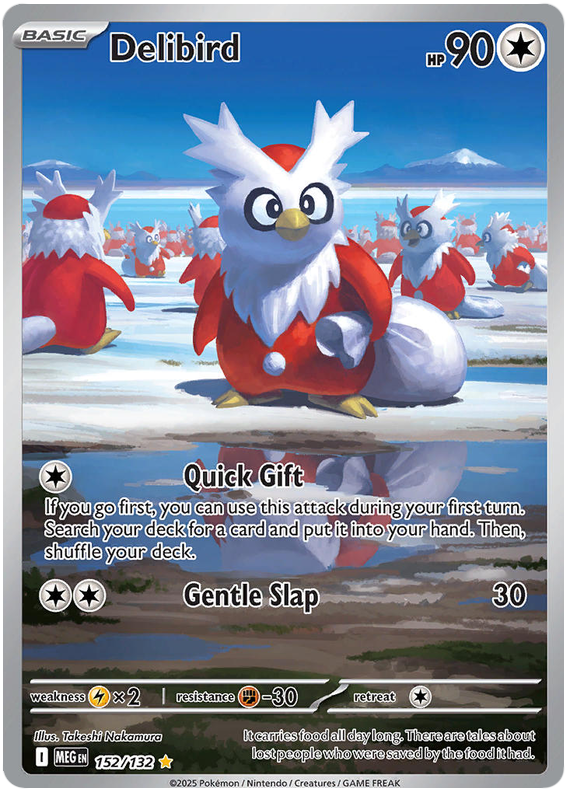 Delibird 152/132 Illustration Rare Pokemon Card (Mega Evolution