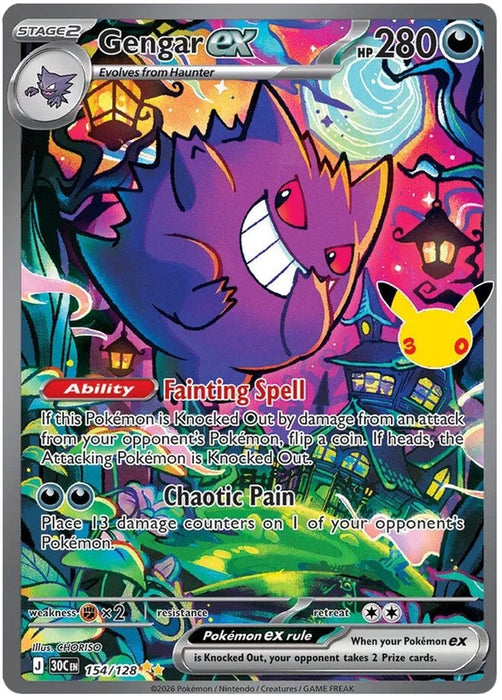 Gengar ex 154/128 Special Illustration Rare Pokemon Card (30th Anniversary Collection)