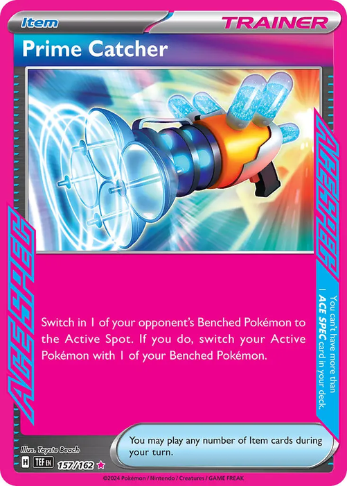 Prime Catcher 157/162 ACE SPEC Rare Pokemon Card (SV Temporal Forces)