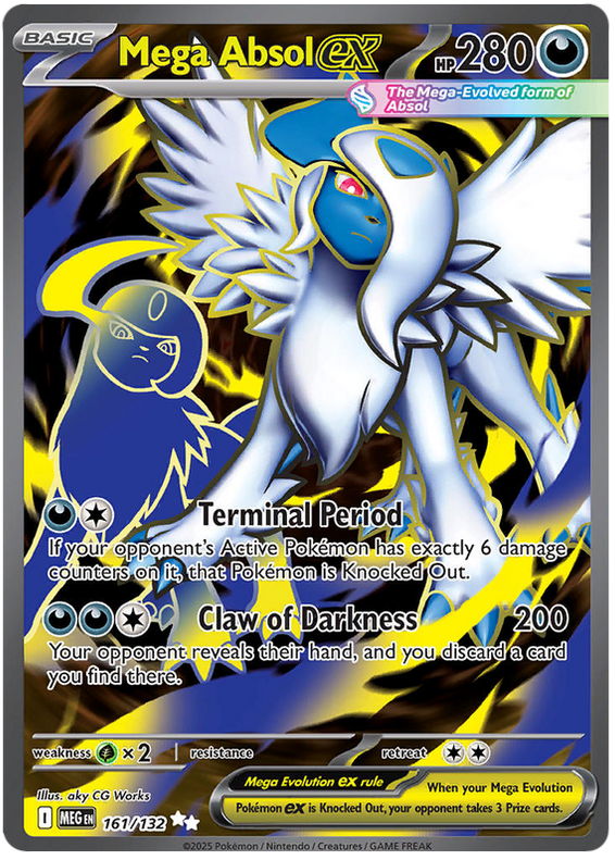 Mega Absol ex 161/132 Ultra Rare Pokemon Card (Mega Evolution Base Set ...
