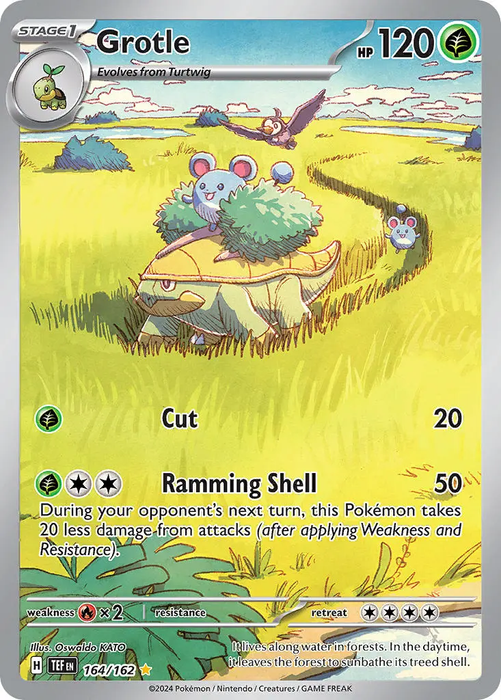 Grotle 164/162 Illustration Rare Pokemon Card (SV Temporal Forces)