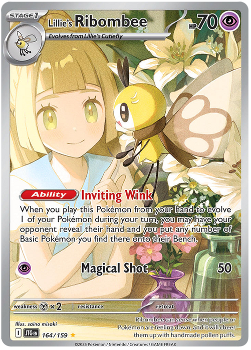 Lillie's Ribombee 164/159 Illustration Rare Pokemon Card (Scarlet & Violet Journey Together)