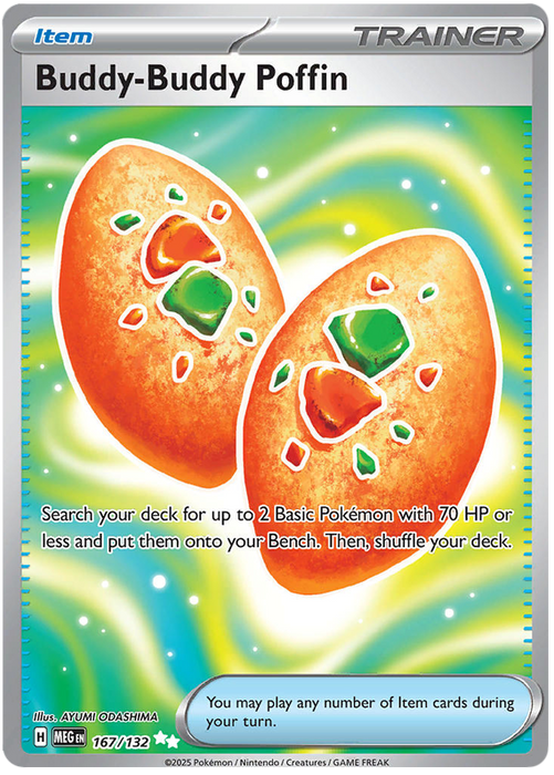 Buddy-Buddy Poffin 167/132 Ultra Rare Pokemon Card (Mega Evolution Base Set ME01)