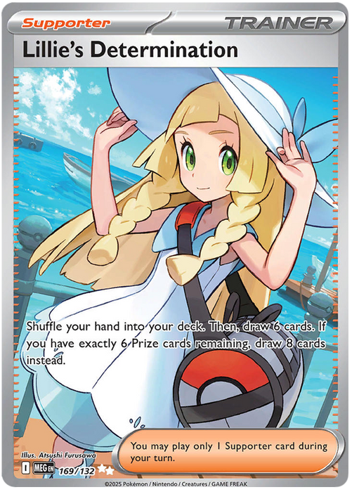 Lillie's Determination 169/132 Ultra Rare Pokemon Card (Mega Evolution Base Set ME01)