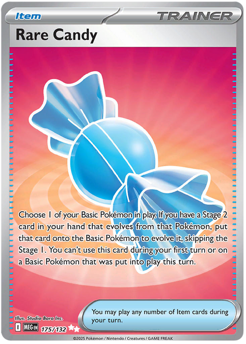 Rare Candy 175/132 Ultra Rare Pokemon Card (Mega Evolution Base Set ME01)