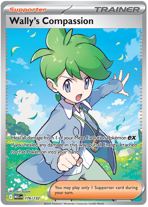 Wally's Compassion 176/132 Ultra Rare Pokemon Card (Mega Evolution Base Set ME01)