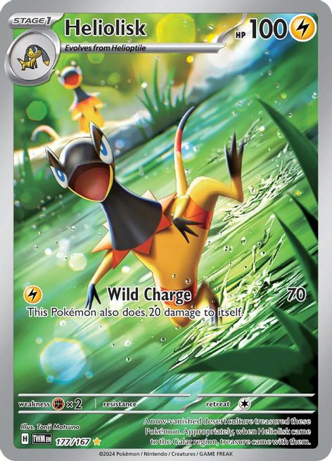 Heliolisk 177/167 Illustration Rare Pokemon Card (SV Twilight Masquera Titan Cards Ltd Heliolisk 177/167 Illustration Rare Pokemon Card (SV Twilight Masquera Titan Cards Ltd