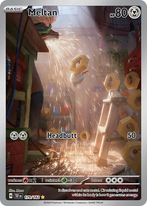 Meltan 179/162 Illustration Rare Pokemon Card (SV Temporal Forces) Titan Cards Ltd Meltan 179/162 Illustration Rare Pokemon Card (SV Temporal Forces) Titan Cards Ltd