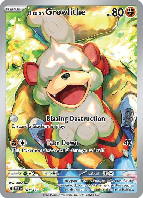 Hisuian Growlithe 181/167 Illustration Rare Pokemon Card (SV Twilight Titan Cards Ltd Hisuian Growlithe 181/167 Illustration Rare Pokemon Card (SV Twilight Titan Cards Ltd