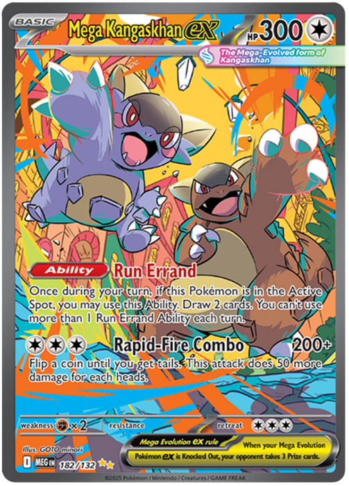 Mega Kangaskhan ex 182/132 Special Illustration Rare Pokemon Card (Mega Evolution Base Set ME01)