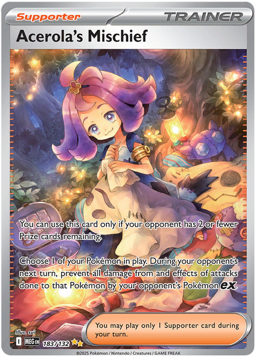 Acerola's Mischief 183/132 Special Illustration Rare Pokemon Card (Mega Evolution Base Set ME01)