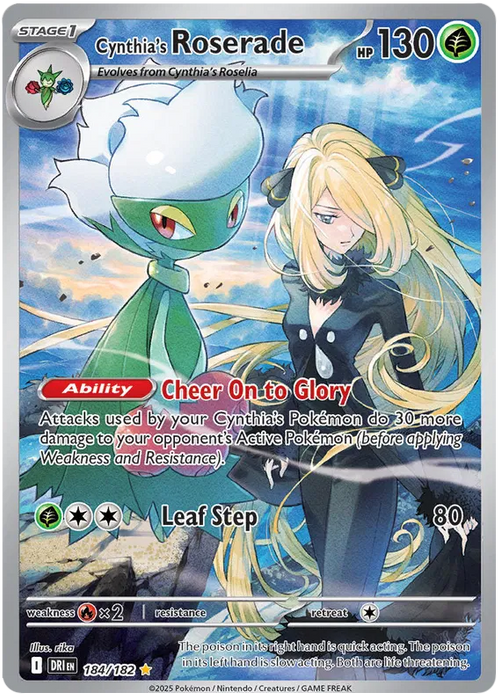 Cynthia's Roserade 184/182 Illustration Rare Pokemon Card (Scarlet & Violet Destined Rivals)