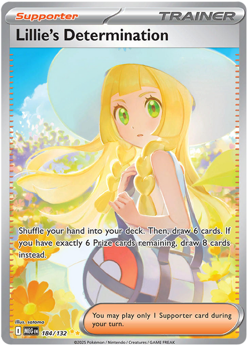 Lillie's Determination 184/132 Special Illustration Rare Pokemon Card (Mega Evolution Base Set ME01)