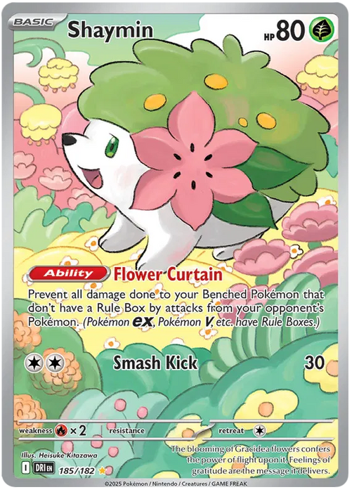 Shaymin 185/182 Illustration Rare Pokemon Card (Scarlet & Violet Destined Rivals)