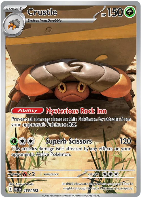 Crustle 186/182 Illustration Rare Pokemon Card (Scarlet & Violet Destined Rivals)