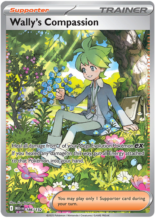 Wally's Compassion 186/132 Special Illustration Rare Pokemon Card (Mega Evolution Base Set ME01)